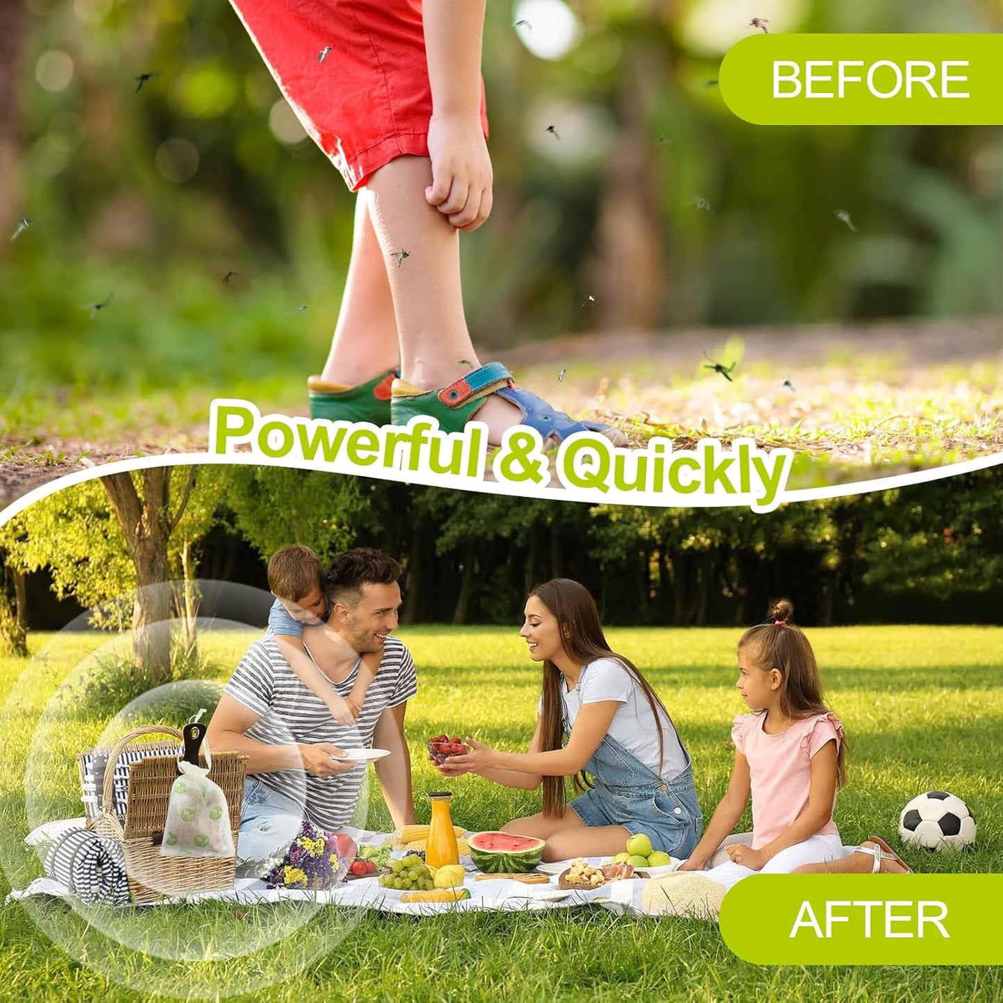 Mosquito Repellent Outdoor Patio - Mosquito Repellent Outdoor Powerful Indoor & Outdoor Protection - Mosquito Deterrent for Yard Camping 12 Pack, Green