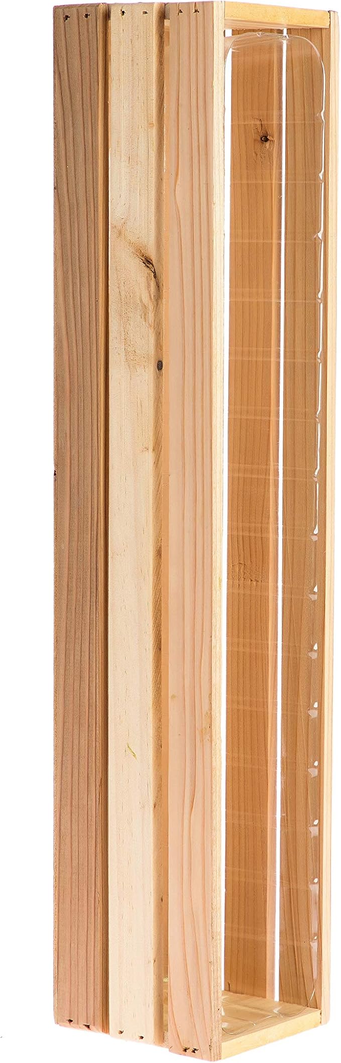 20" Rectangular Rustic Wood Planter with Plastic Liner l Rustic Barn Wood l Wine Crate Style, Home and Wedding Decorations, Garden Ornaments (20x4 Wine Crate Set of 2, Rose Wood)