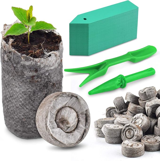 PACETAP 100 Pcs 40mm Peat Pellet Seed Starter Soil, Compressed Seed Fertilizer Nutrient Soil Block, Germination Seedling Pods for Growing Herbs, Plant, Flowers, Vegetables