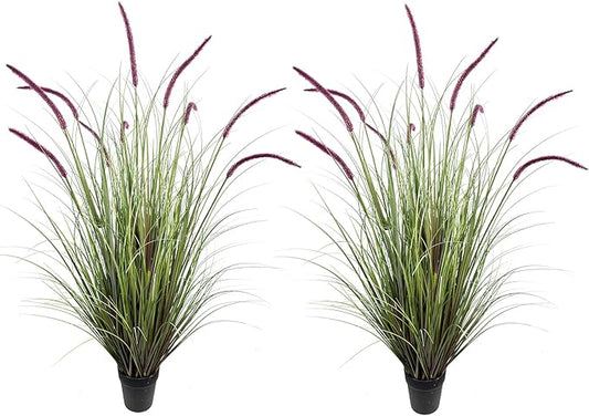 Artificial Plant 47in(2pack) Tall Artificial Grass Plant,Faux Plants Indoor Home Decorative Artificial Plants & Flowers in Pot Fake Plant, House Plant Indoor