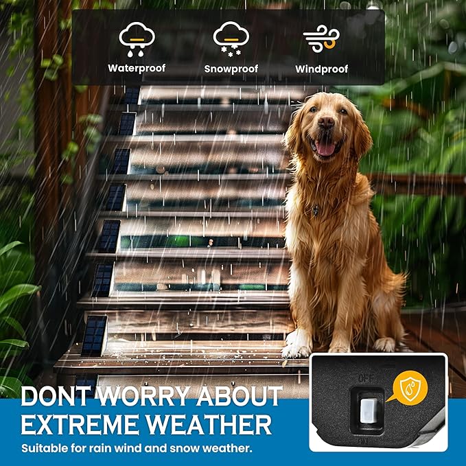 SOLPEX Solar Step Lights for Outside, 24 LEDs Solar Stair Lights Outdoor Waterproof Decor for Porch, Front Door, Stair, Step, Deck, Fence, Balcony, Patio, Wall, Yard, Garden(12 Pack, Cold White)