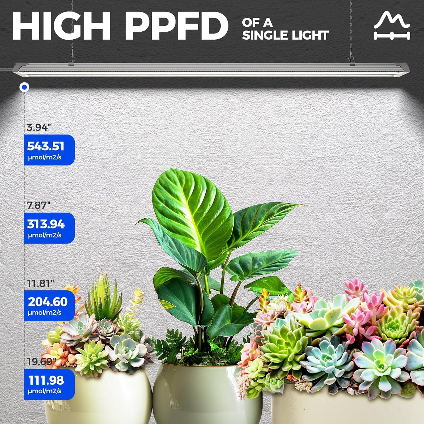 Barrina TX72 4FT Grow Light for Indoor Plants, 72W (500W Equivalent), High PPFD, 5000K Daylight Full Spectrum, Grow Lights for Seed Starting, Vegetable, Greenhouse with On/Off Switch, Linkable, 1 Pack