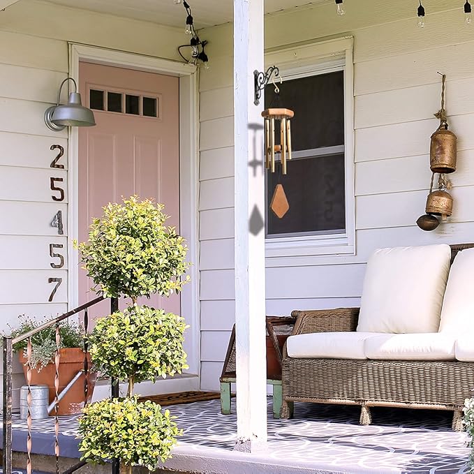 2 Pieces 6-Inch Outdoor Indoor Small Decorative Iron Wall Hooks for Hanging Lanterns Solar Lights Hummingbird Feeders Wind Chimes Hangers, Black