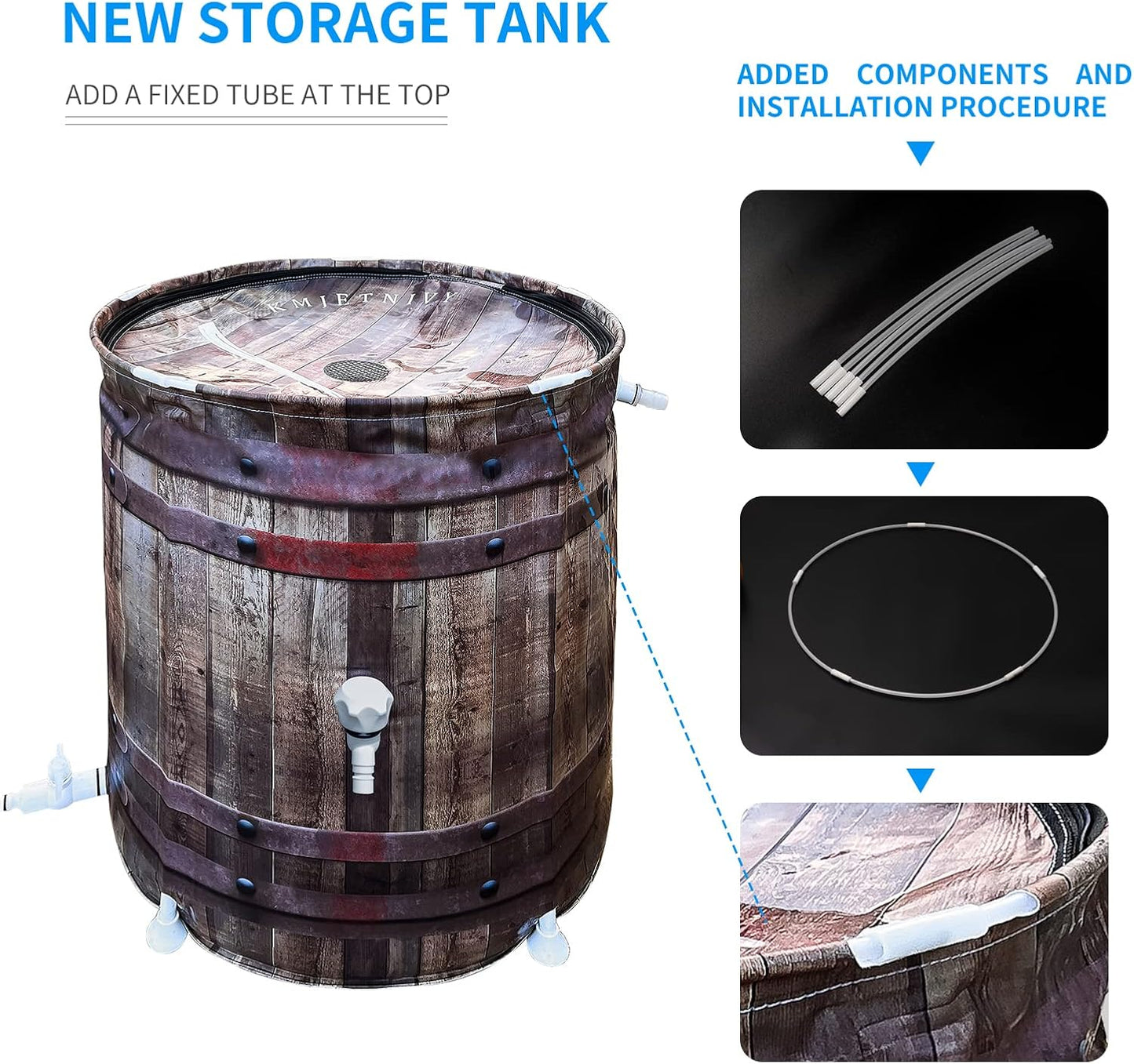 Rain Barrel Anti-Collapse Collapsible Rainwater Collection System,Portable Water Storage Tank,Garden Water Catcher