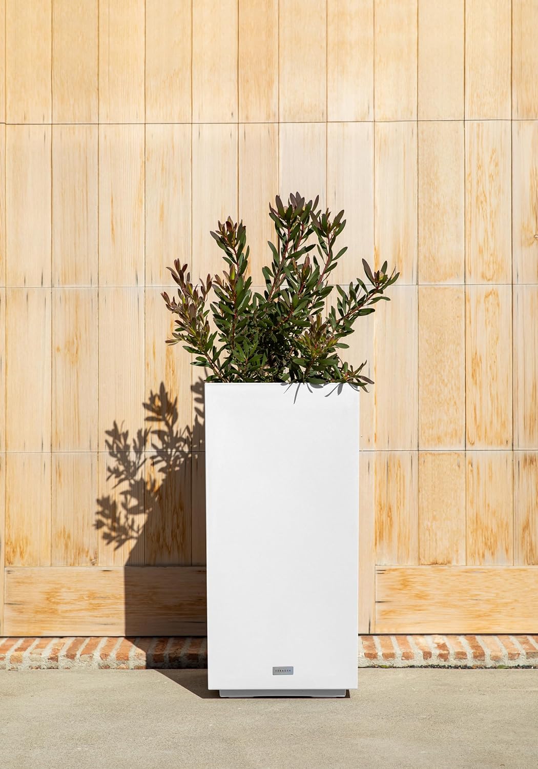 Veradek Block Series Pedestal Planter - Tall Planter for Indoor or Outdoor Front Porch | All-Weather Use with Removable Insert Bucket | Modern Décor for Flowers, Tall Trees, Faux Plants