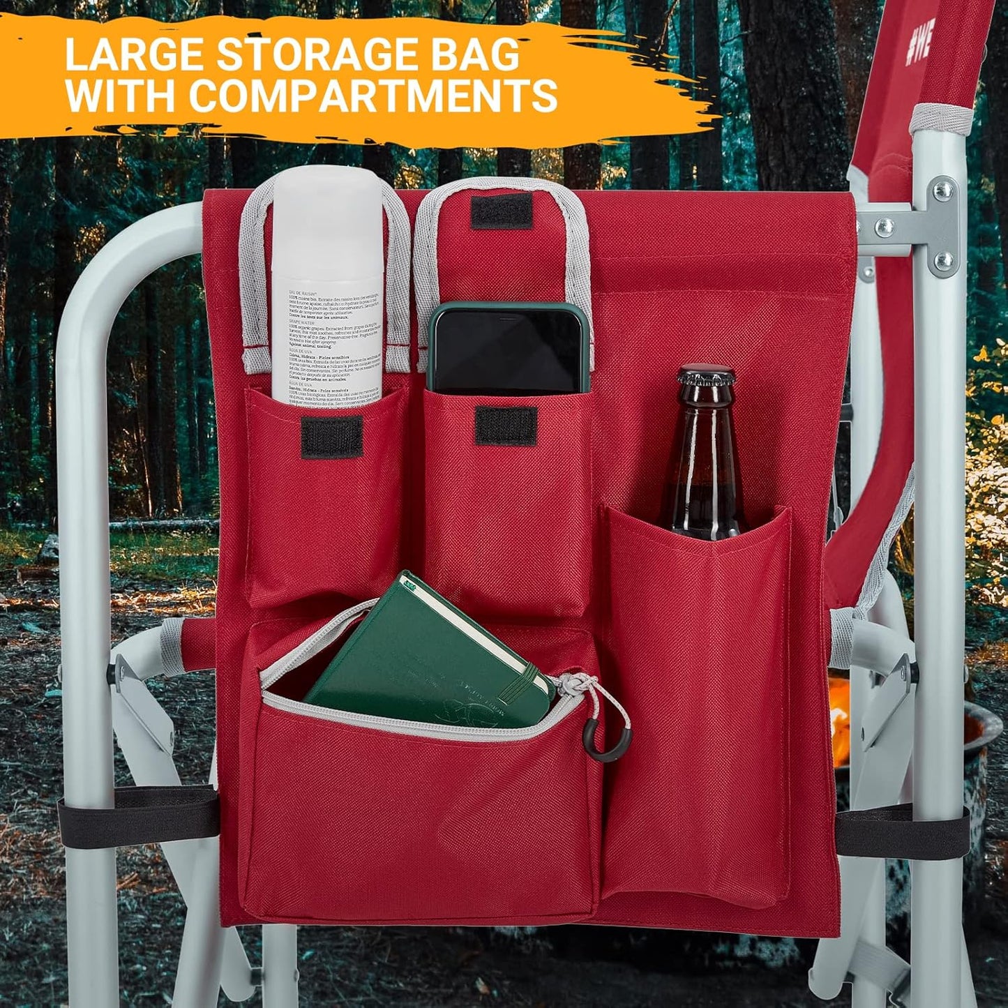 #WEJOY Camping Directors Chairs Heavy Duty Oversized Portable Folding Camping Chair with Side Table, Pocket for Beach Fishing Trip Picnic Lawn Concert