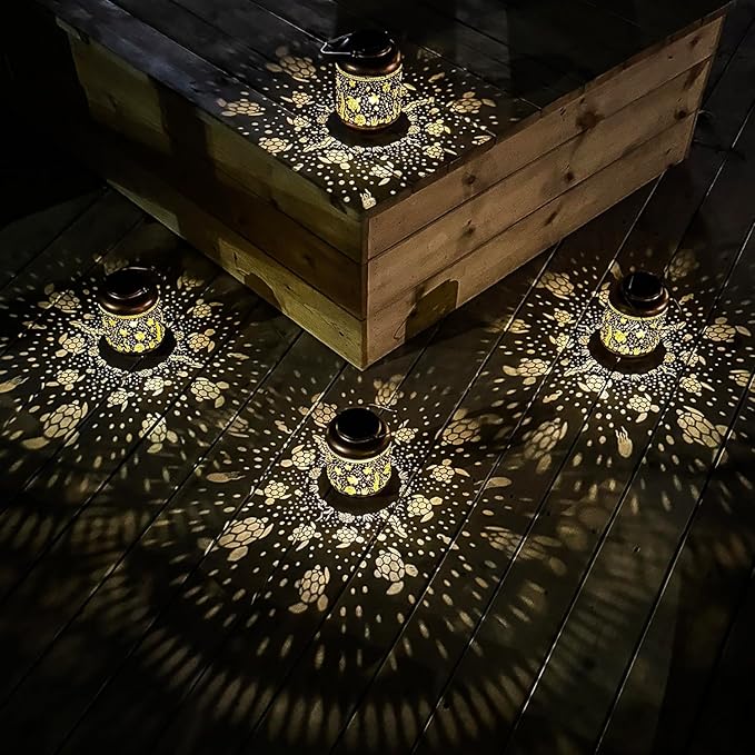 2 Pack Sea Turtle Solar Lanterns Outdoor Waterproof,Hanging Solar Lights Sea Turtle Gifts for Women Metal LED Decorative Light for Yard,Patio,Lawn,Tabletop,Pathway,Landscape,Garden Decor