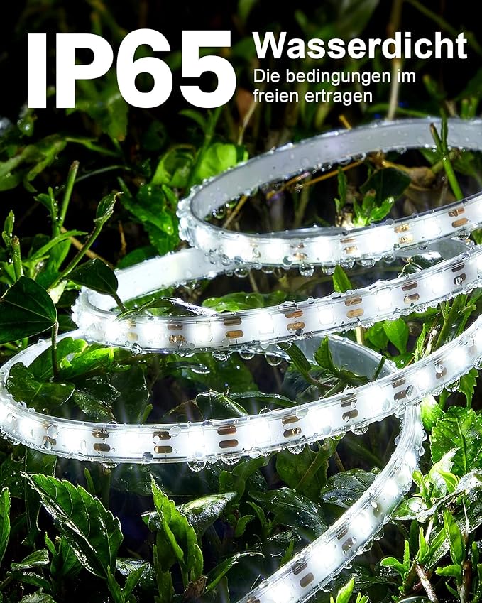 32.8FT 600LED Solar LED Strip Lights Outdoor, Outdoor String Lights Waterproof, 8 Modes Solar Rope Lights with Remote for Step, Stair, Deck, Fence, Patio,Yard Decor (Cool White, 32.8 FT)