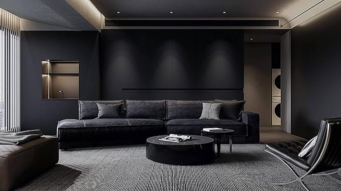 Dimoon 118''x23.6'' Black Skin Peel and Stick Wallpaper Contact Paper Modern Self Adhesive Wall Paper Removable Renter Friendly Textured Solid Color Cabinet Vinyl Roll (118''x23.6'',Black Skin)