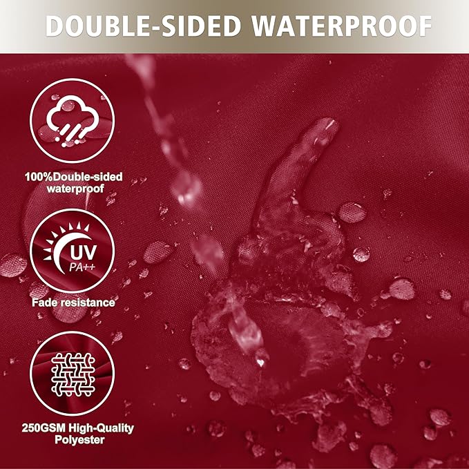 24x24 Inch Outdoor Cushions for Patio Furniture, Waterproof Outdoor Chair Cushions w/Fade-Resistant, Removable & Machine-Washable Covers, Deep Seat Sofa/Couch Pad Replacement – Set of 4, Burgundy