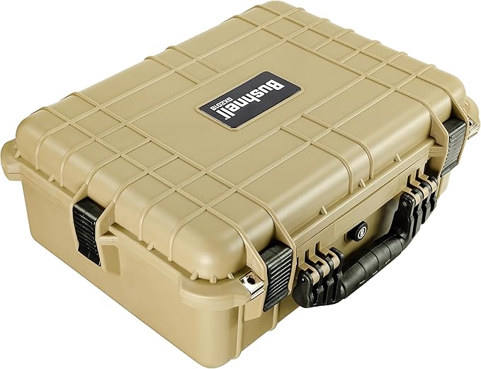 Bushnell 20 Inch Large Waterproof Hard Camera Case For Binoculars, Optics, Equipment, Shock Proof, and TSA Ready (Tan)