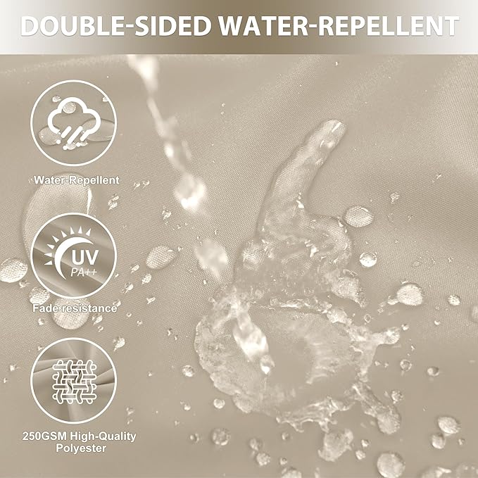 24"x24" Outdoor Cushion for Patio Furniture – Water-Repellent & Fade-Resistant Patio Chair Cushion for Garden, Deck, or Porch – Cream