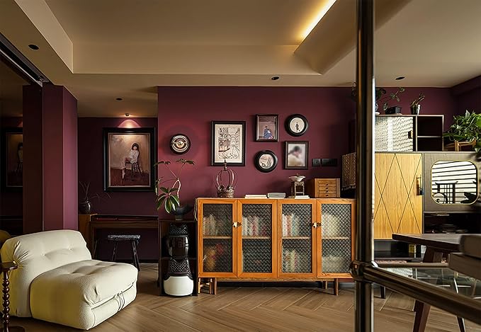 Dimoon 78.7''x17.7'' Red Peel and Stick Wallpaper Contact Paper Modern Self Adhesive Wall Paper Removable Renter Friendly Textured Solid Color Shelf Cabinet Vinyl Roll (78.7''x17.7'',Retro Red)