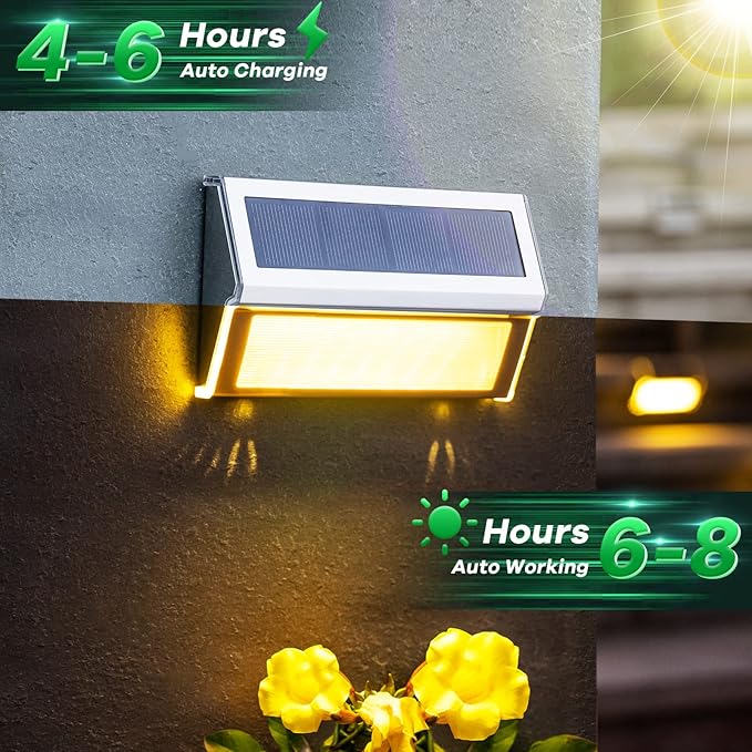 JSOT Solar Step Deck Lights for Outside Decorative - 10Pack Stairs Lights Outdoor Waterproof for Yard Garden Landscape Pool Fence Step Wall 9 LED Beads Solar Lighting