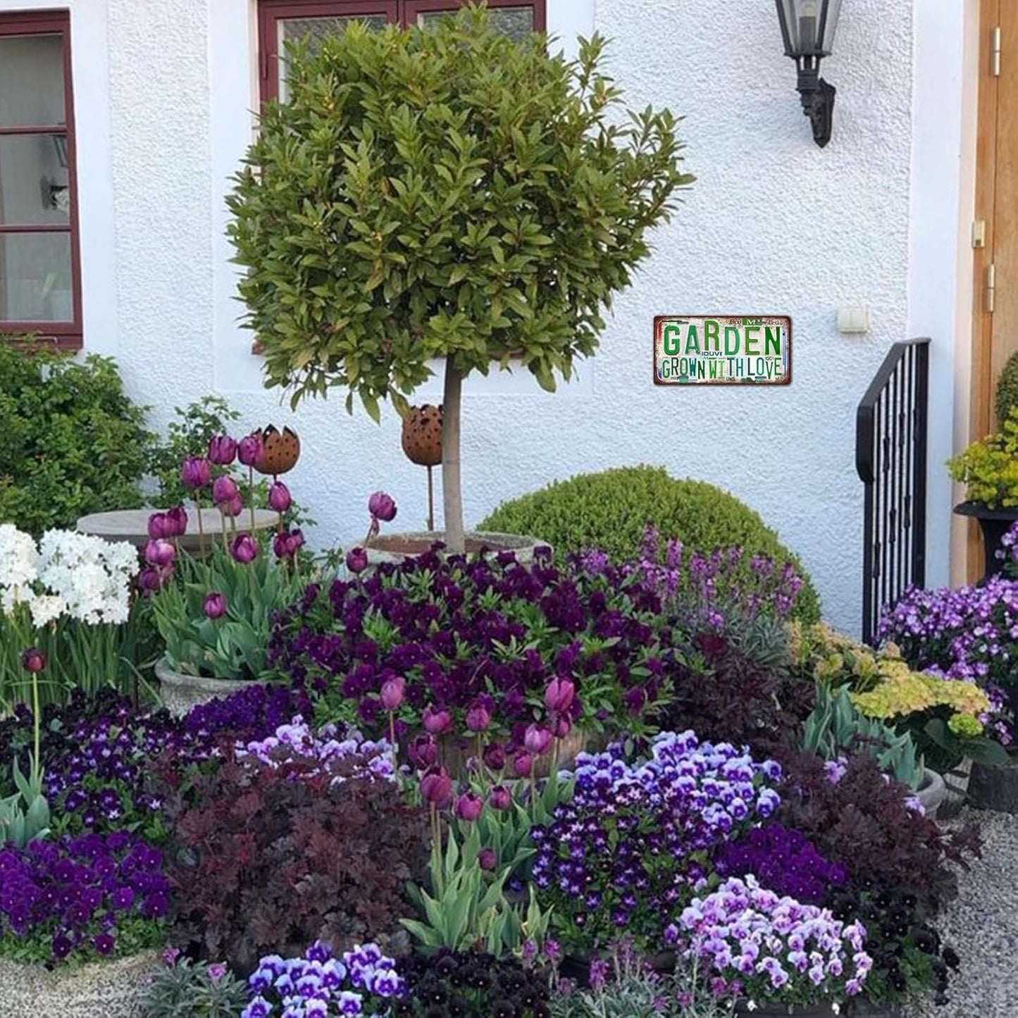 Vintage Garden Metal Tin Sign License Plate Wall Decor for Garden Lover 12 x 6 Inches - fruit herbs veggies