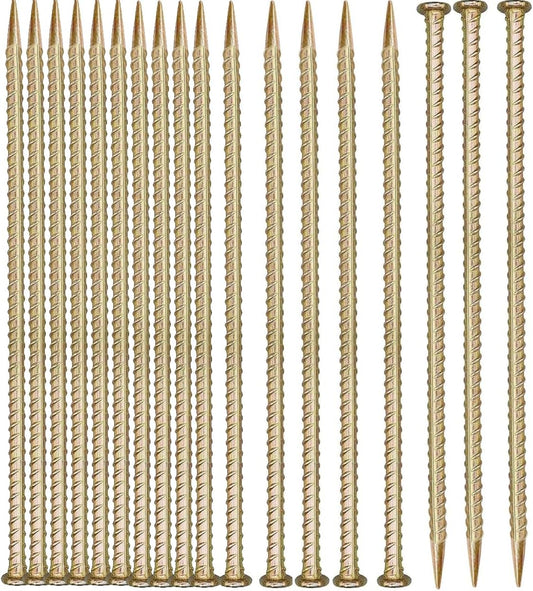 16 Inch Rebar Stakes (20 Pack)- 0.5 Inch Diameter Galvanized Steel Ground Anchors - Heavy Duty Plant Support Garden Stake for Speed Bump, Wheel Stop, Tent Stakes Metal Rebar Support