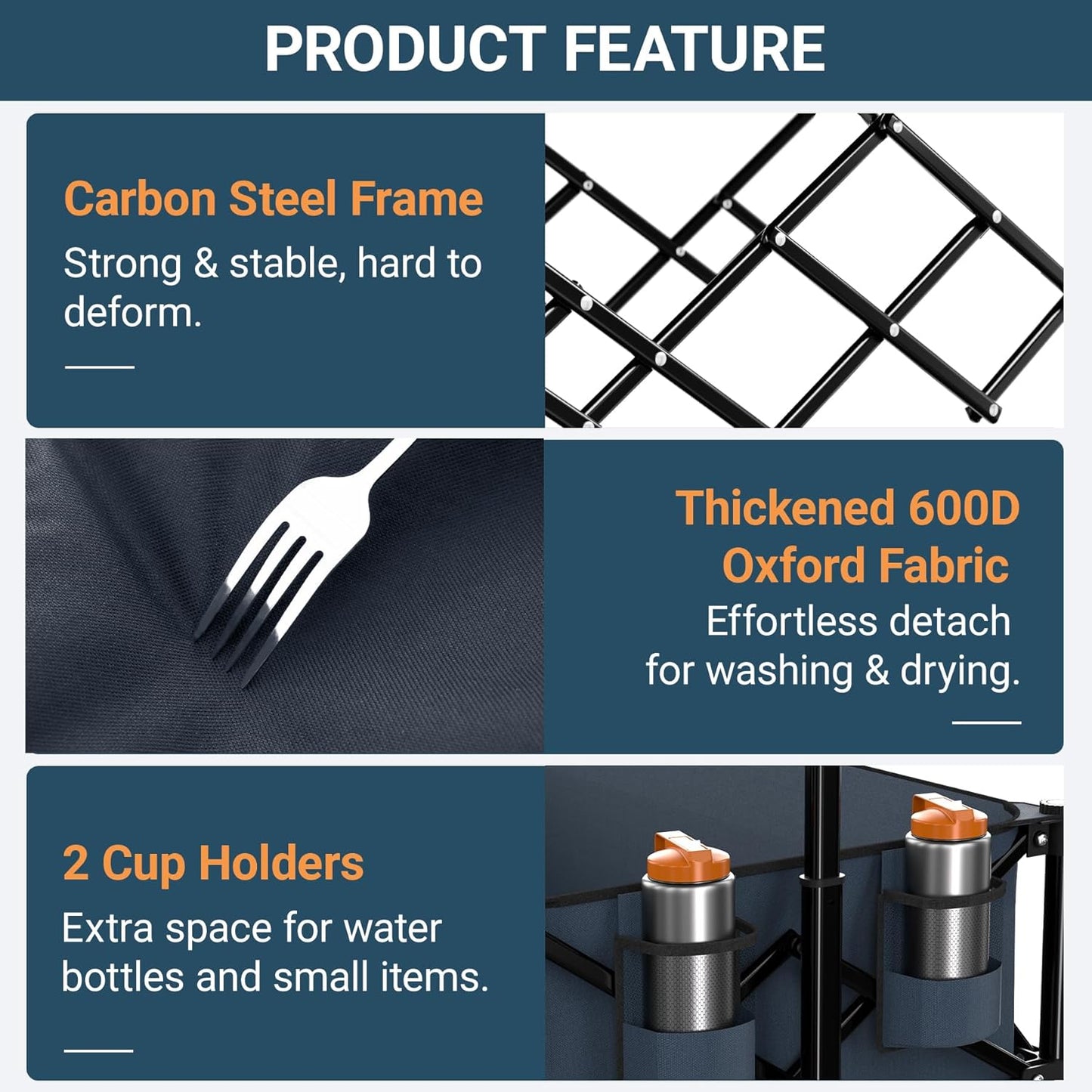 Favoyard Extra Large Collapsible Wagon Carts Foldable 360LBS Heavy Duty Beach Wagons with Big Wheels & Brakes Portable Folding Cart for Shopping Grocery Utility Sports Garden Camping Outdoor, Blue