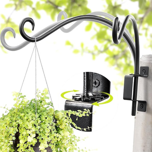 Qiang Ni Swivel Plant Hanger Bracket: Bird Feeder Hanger for Outdoor Wall Mount (12 - A, 12 Inch)