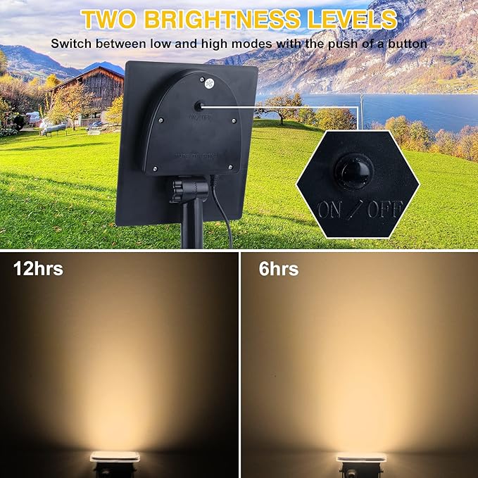 20 LED IP65 Waterproof Outdoor Spot Lights - Dusk-to-Dawn 3000K Warm White Solar Landscape Lights for Yard, Garden, Driveway, Porch, Walkway