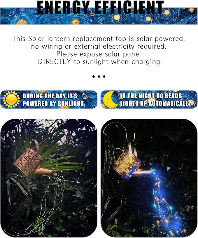 Solar Watering Can with Colorful Lighting, Waterproof Garden Decor, Birthday Gifts for Mom Grandma (Frog, 32 inch Shepherd Hook)