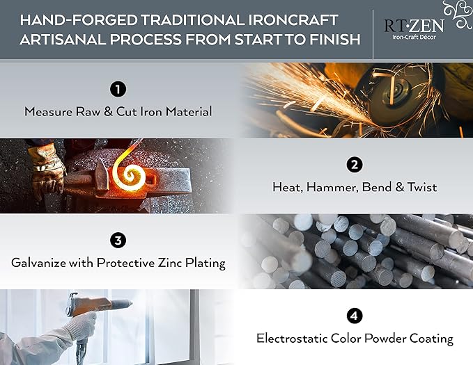 RTZEN Plant Hangers Outdoor or Indoor - Wrought Iron Metal Hanger Indoor Hook - Heavy Duty Wall Bracket Hooks for Hanging Plants Baskets Lanterns Wind Chimes - 2 Pack (Black Swirl Hooks)