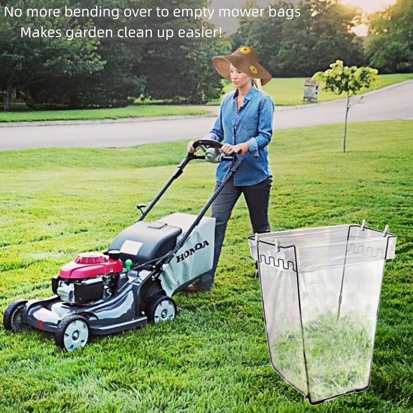 Garden Trash Bag Holder - Outdoor Leaf Bag Support Stand Multi-Use Metal Garbage Bag Holder Frame Holds 30-45 Gallons Bag for Leaves, Camping, Yard Weeding, Lawn Party(2PCS)