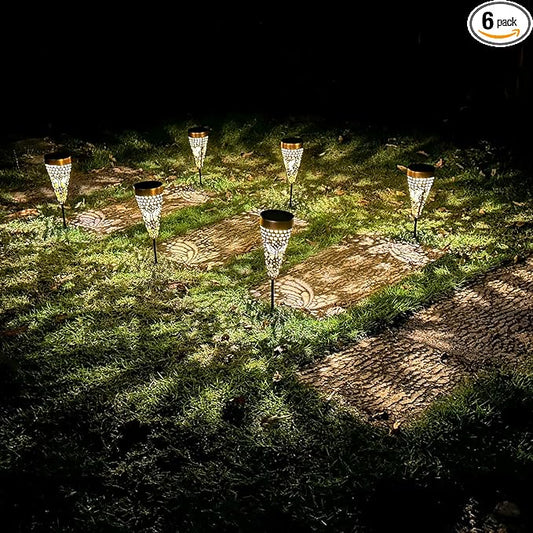 6-Pack Butterfly Outdoor Decor Solar Pathway Lights, Metal Landscape Lighting for Garden, Lawn, Yard, Patio, Backyard, Pathway, Walkway – gifts for Mother, Women, Men, Grandmother, Grandfather