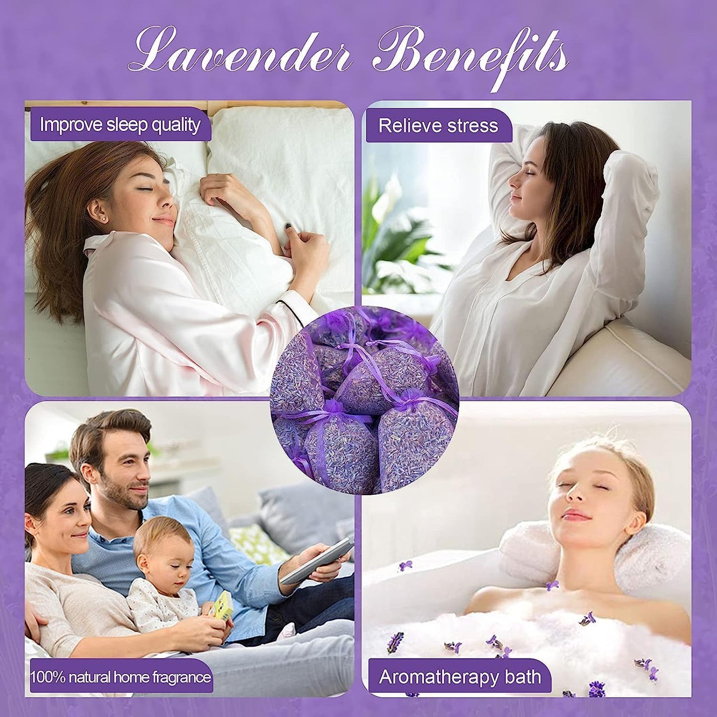 Cedar Space 32 Lavender Sachet Bags for Drawers and Closets Filled with Premium Dried Lavender Smell Good Products Long Lasting Bridal Shower Favors Home Fragrance Sachet Packets for Clothes Storage