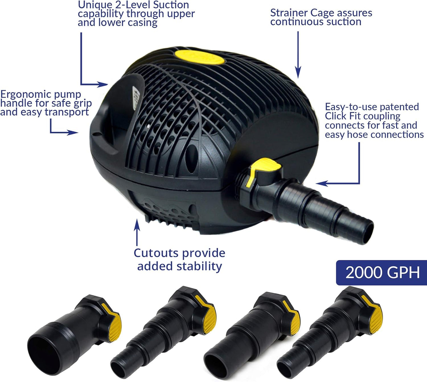 Laguna Max-Flo 2000 Electronic Waterfall and Filter Pump for Ponds Up to 4000-Gallon