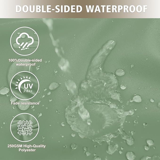 24x24 Inch Outdoor Cushions for Patio Furniture, Waterproof Outdoor Chair Cushions w/Fade-Resistant, Removable & Machine-Washable Covers, Deep Seat Sofa/Couch Pads Replacement, Sage Green