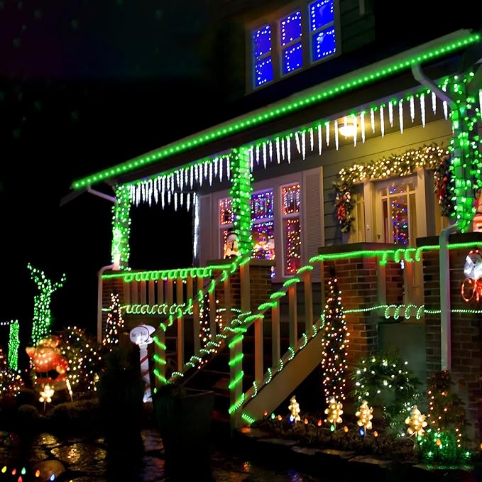50ft LED Rope Lights Outdoor, 360 LED Connectable and Flexible Tube Lights with 8 Modes, Waterproof LED Rope Lighting for Garden, Patio, Pool, Bedroom, Party, Indoor Outdoor Christmas Decor (Green)
