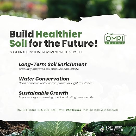 Soil Seed & Water Dan's Gold Organic Dairy Manure Humus Compost Fertilizer - Odor Free for Indoor and Outdoor Use - OMRI Listed