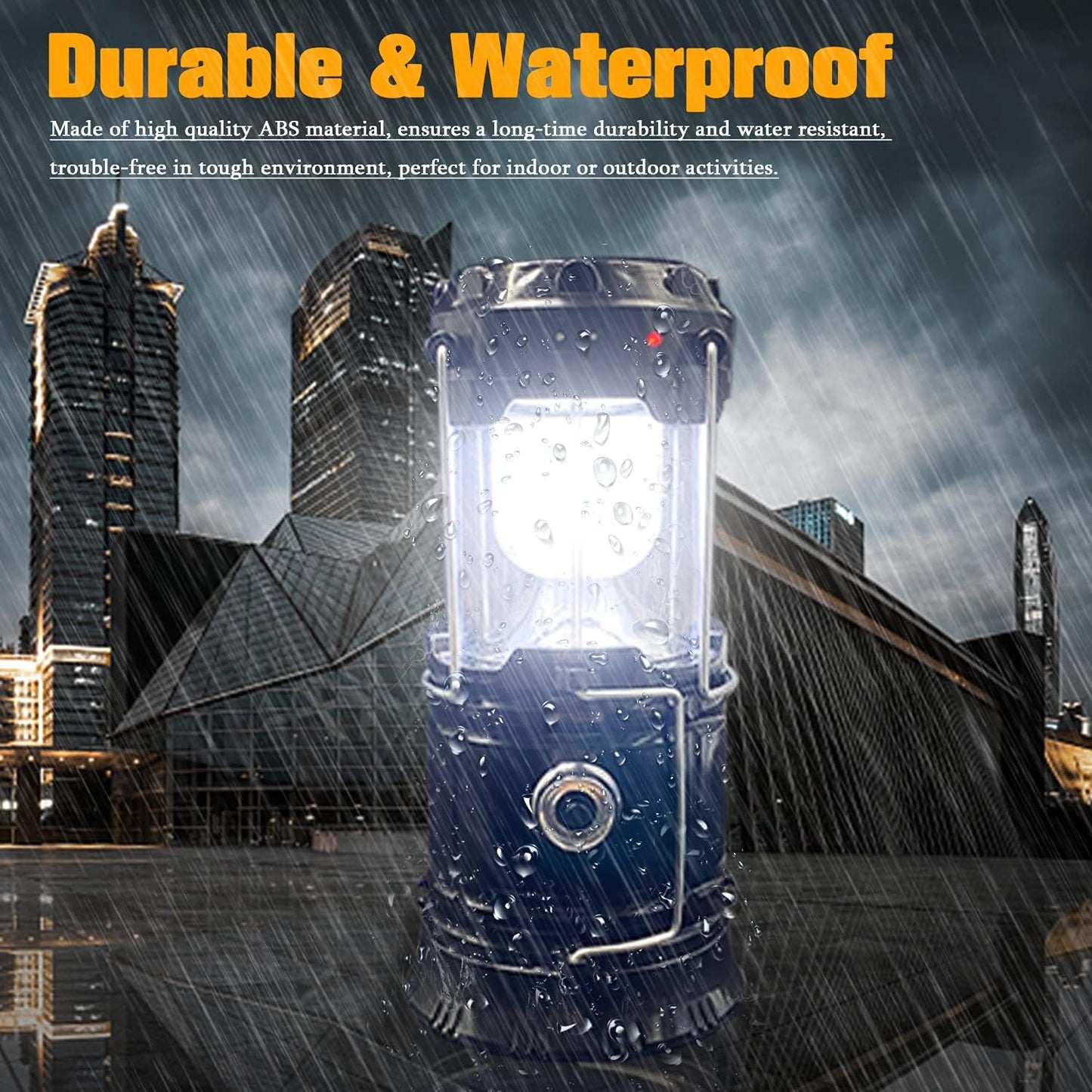 2-Pack Collapsible Camping Lantern XTAUTO Solar USB Rechargeable Portable Lightweight Waterproof LED Flashlight Survival Kits for Indoor Outdoor Home Emergency Light Power Outages Hiking Hurricane