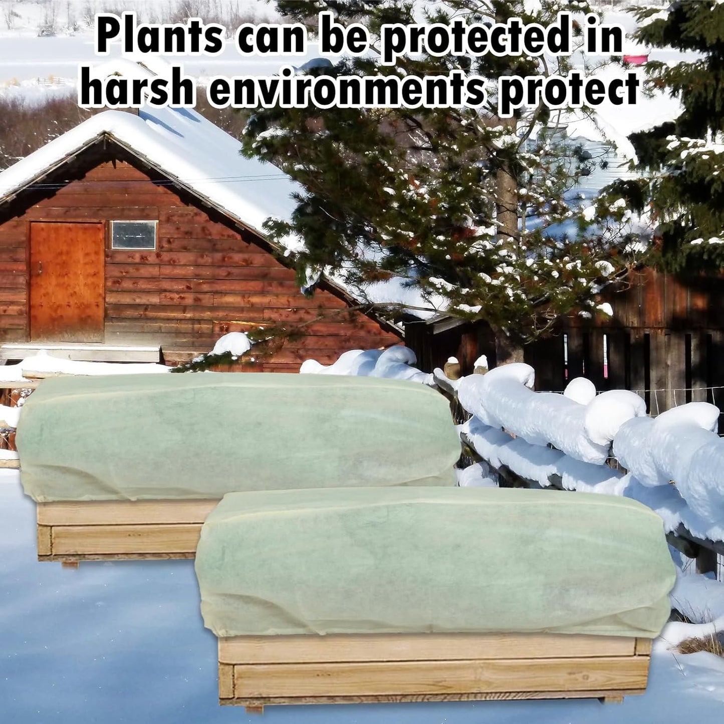 Rectangular Plant Protection Blanket, Winter Outdoor Garden Frost Protection, 2 Pieces, 78.7 x 39.3 x 17.7 Inches