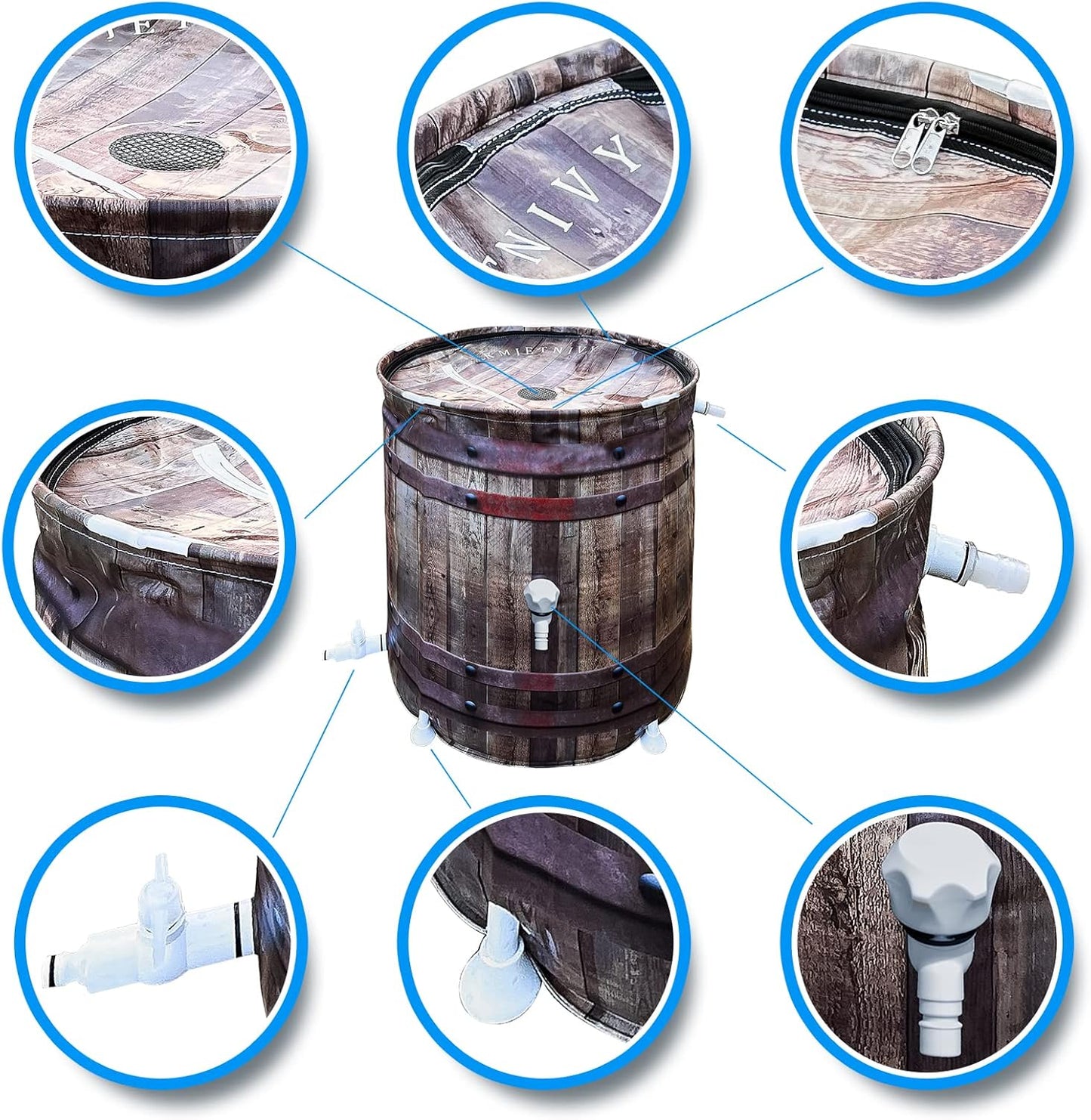 Rain Barrel Anti-Collapse Collapsible Rainwater Collection System,Portable Water Storage Tank,Garden Water Catcher