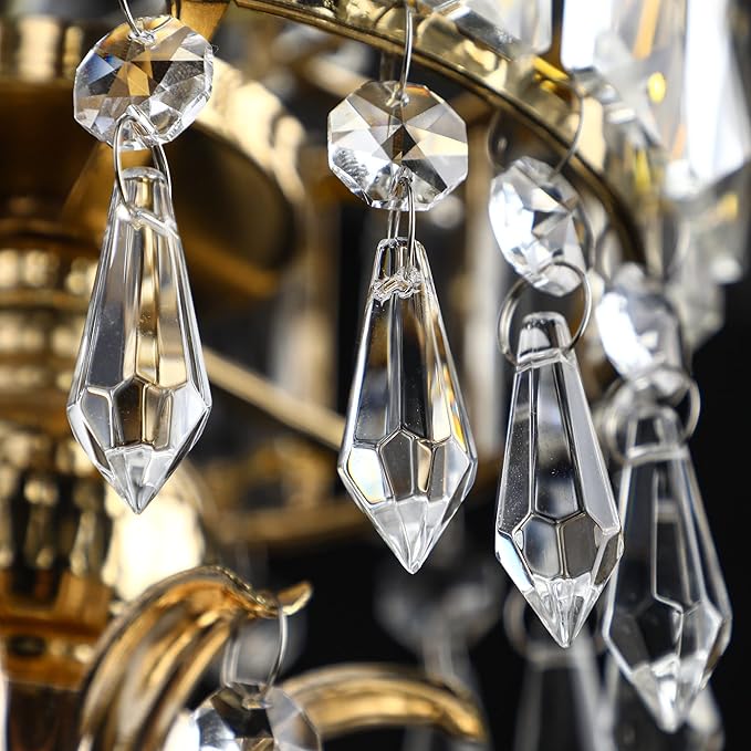 50pcs 38mm Chandelier Crystal Icicle Prisms Replacement Drops Lamp Candle Holders Curtain DIY Parts