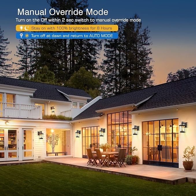 VIANIS Motion Sensor Outdoor Wall Lantern, Black Waterproof Dusk to Dawn LED Exterior Wall Sconce, Anti-Rust Aluminum Modern Outdoor Lights Fixtures Wall Mount for Porch, Entryway, Garage, Front Door