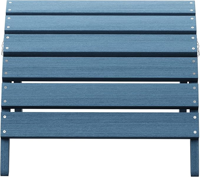 SERWALL Folding Adirondack Footrest Without Assembly, All Weather Use Adirondack Footstool, Blue