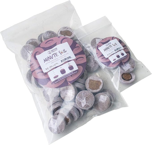 Pure Coconut Coir Netted Seed Starting Pellets - 42mm - Pack of 50 - Sustainable, Renewable, Unamended - Superior to Peat Plugs - High Water Holding - Minimize Root Loss & Transplant Shock
