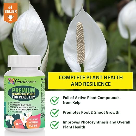 Organic Peace Lily Superfood - 8 oz - Premium Seaweed Fertilizer for Nourishing Peace Lily Plants