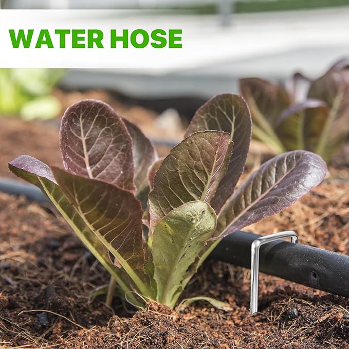 5 Inch Landscape Staples Galvanized Garden Stakes, Heavy Duty Garden Pins for Fences, Lawns, Weed Barriers and Landscape Fabrics, Irrigation Hose,Yard Lawn, Landscape Fabric. (5 inch, 100)