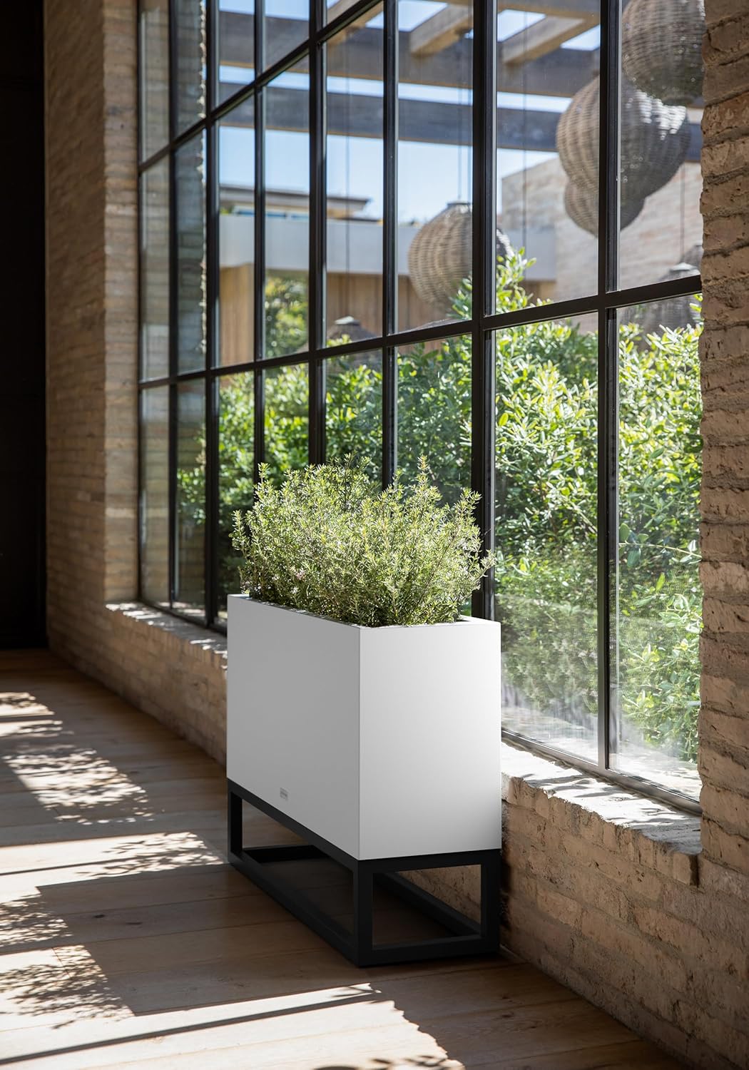 Veradek Block Series Raised Long Box Planter for Patio & Garden | Durable All-Weather Use with Aluminum Stand | Modern Décor for Herbs, Flowers