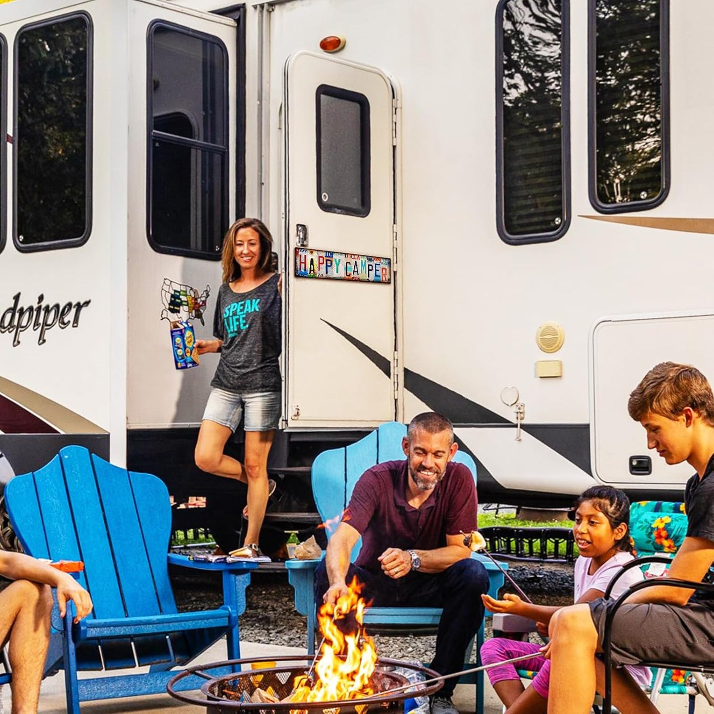 LALAWELL Camping Essentials Gear RV Accessories for Inside Camper Decor Must Haves Funny Stuff Cool Gifts for Men Travel Trailers Bedroom Wall Art