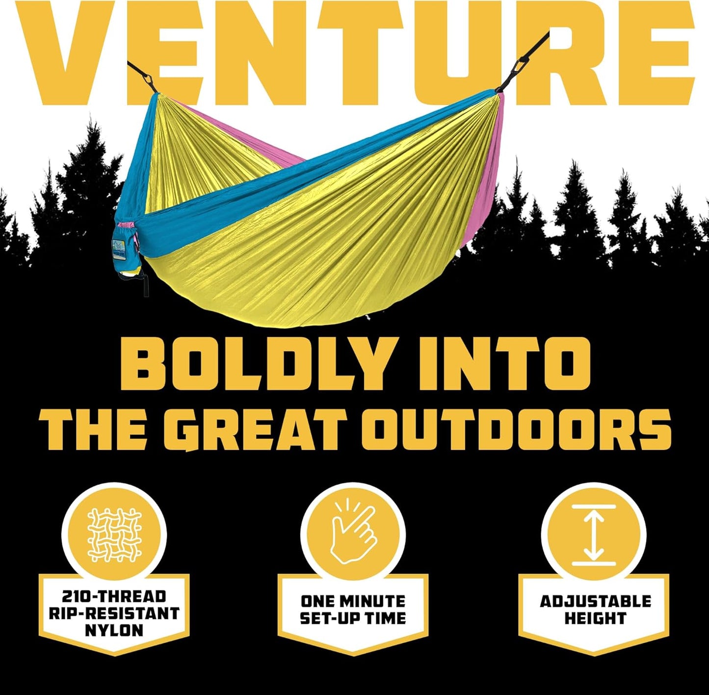 Wise Owl Outfitters Camping Hammock – 500lbs Portable Hammock with Tree Straps - Travel, Backpacking, Hiking, Outdoors Camping Gear - Single or Double