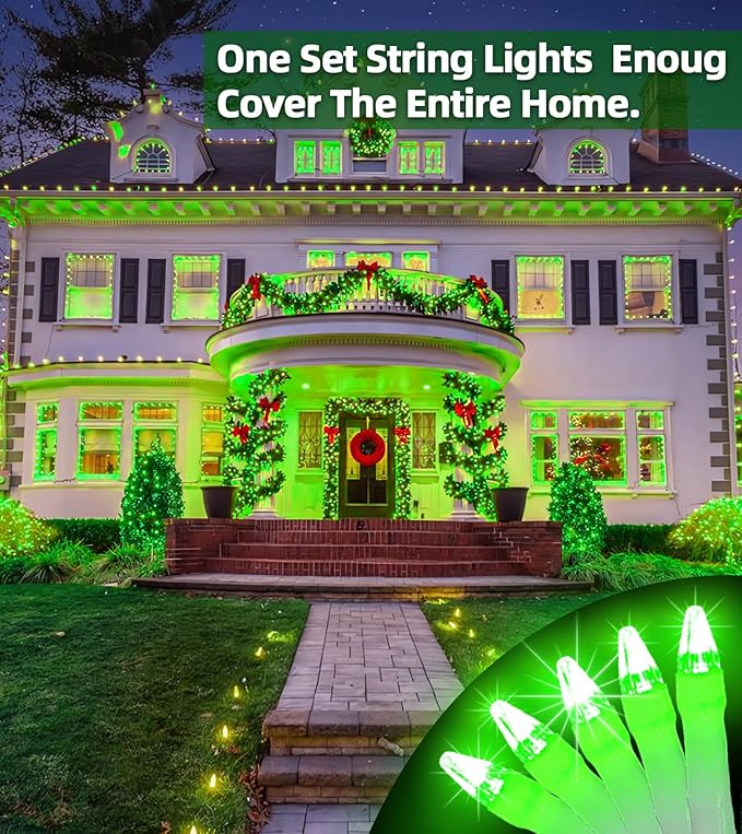 750 LED 246FT Christmas Lights Outdoor, Super Long Waterproof Christmas String Lights with 8 Modes, Christmas Tree Lights with Timer Memory for Fence Garden Xmas Wedding Party DecorGreen