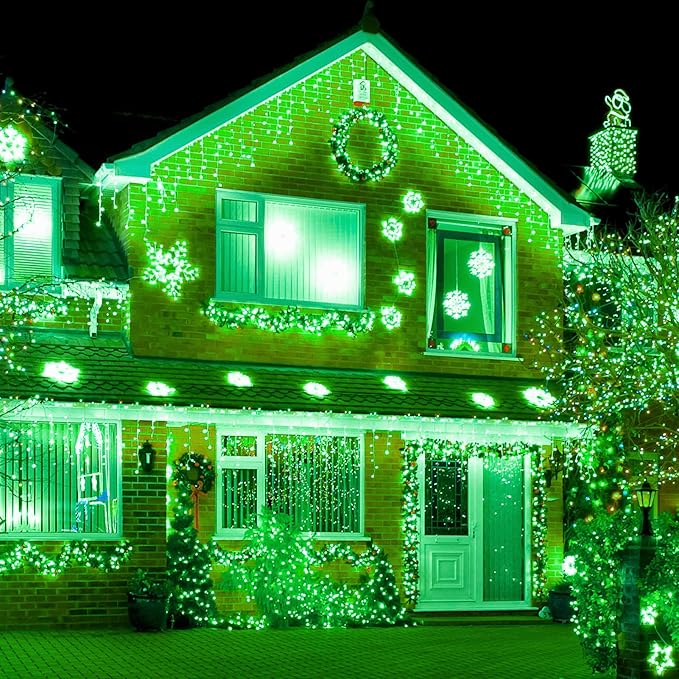 2 Pack 200 LED Solar String Lights St Patricks Day Decorations, 85.2ft 8 Modes Solar String Lights for Outside, Waterproof and Solar Powered Outdoor String Lights for Holiday Garden Tree Party (Green)