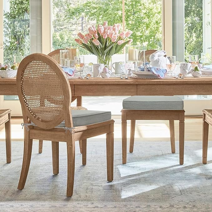 Outdoor Sunbrella Round Corner Seat Cushion, 17"x16"x2", Set of 4, Non Slip Seat Cushion Pads with Removable Cover for Patio Furniture, Garden Yard Lawn, Specrtum Pebble