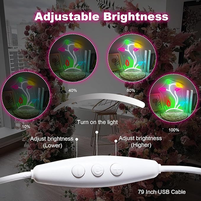 Flower Grasslands Neon Signs Tulips LED Neon Light for Wall Decor Flowers Shaped Light up Sign for Bedroom, Christmas Gift, Shop, Teen Room, lorists,Dormitory