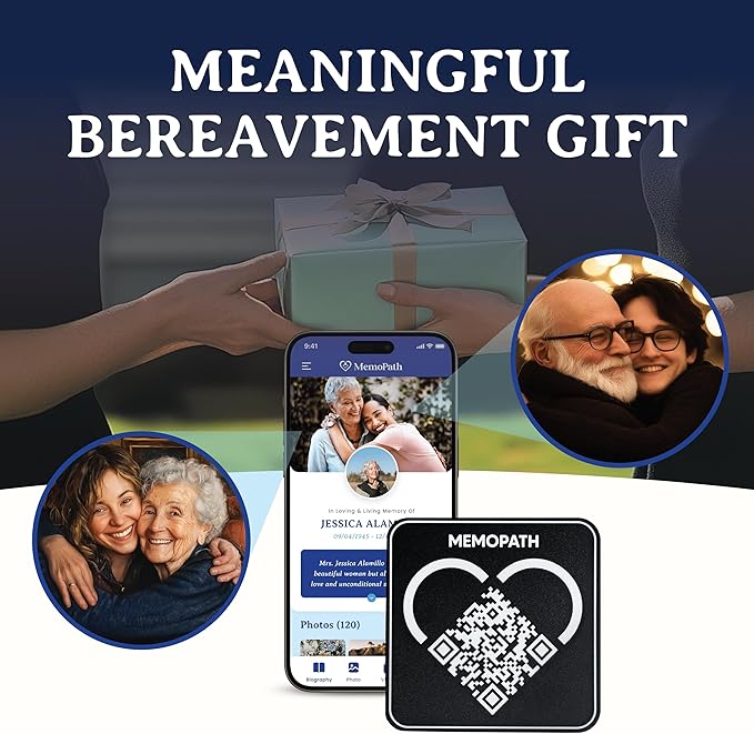 3 pcs QR Memorial Plaque and Memorial Webpage - Cemetery Plaques for Grave, Cemetery Qr Code, Memorial Qr Code for Headstone, Memorial Plaques, Memorial Gifts for Loss of Loved One