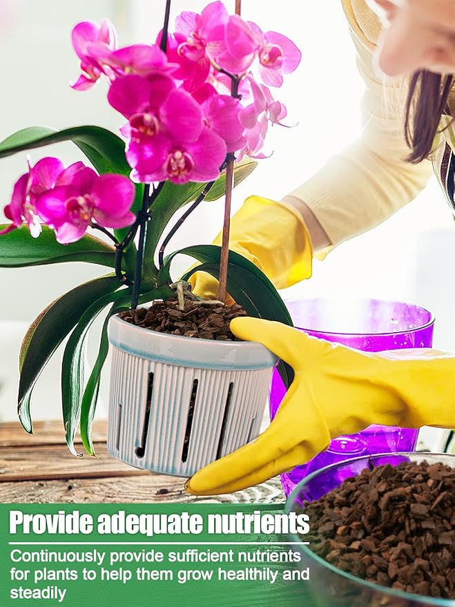 10 Quarts Orchid Potting Bark, Sun-Dried New Zealand Medium Organic Pine Wood Chip Barks for Orchids Mix Plant Compost, Natural Houseplant Mulch for Plant Development